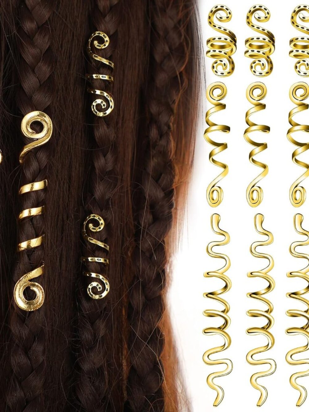 12 Pcs Celtic Hair Jewelry - Alloy Dreadlock Accessories, Loc Coil Jewels, Hair